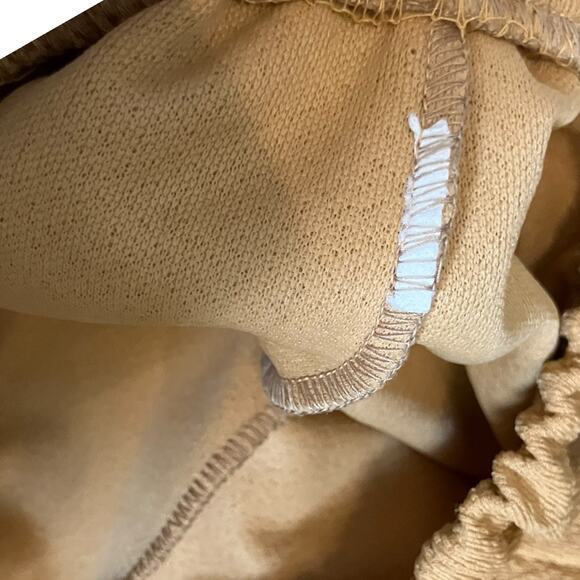 Camel Tan 70s Vintage Straight-Leg Knit Pants Retro Elastic Waist Trousers - Picture 6 of 6